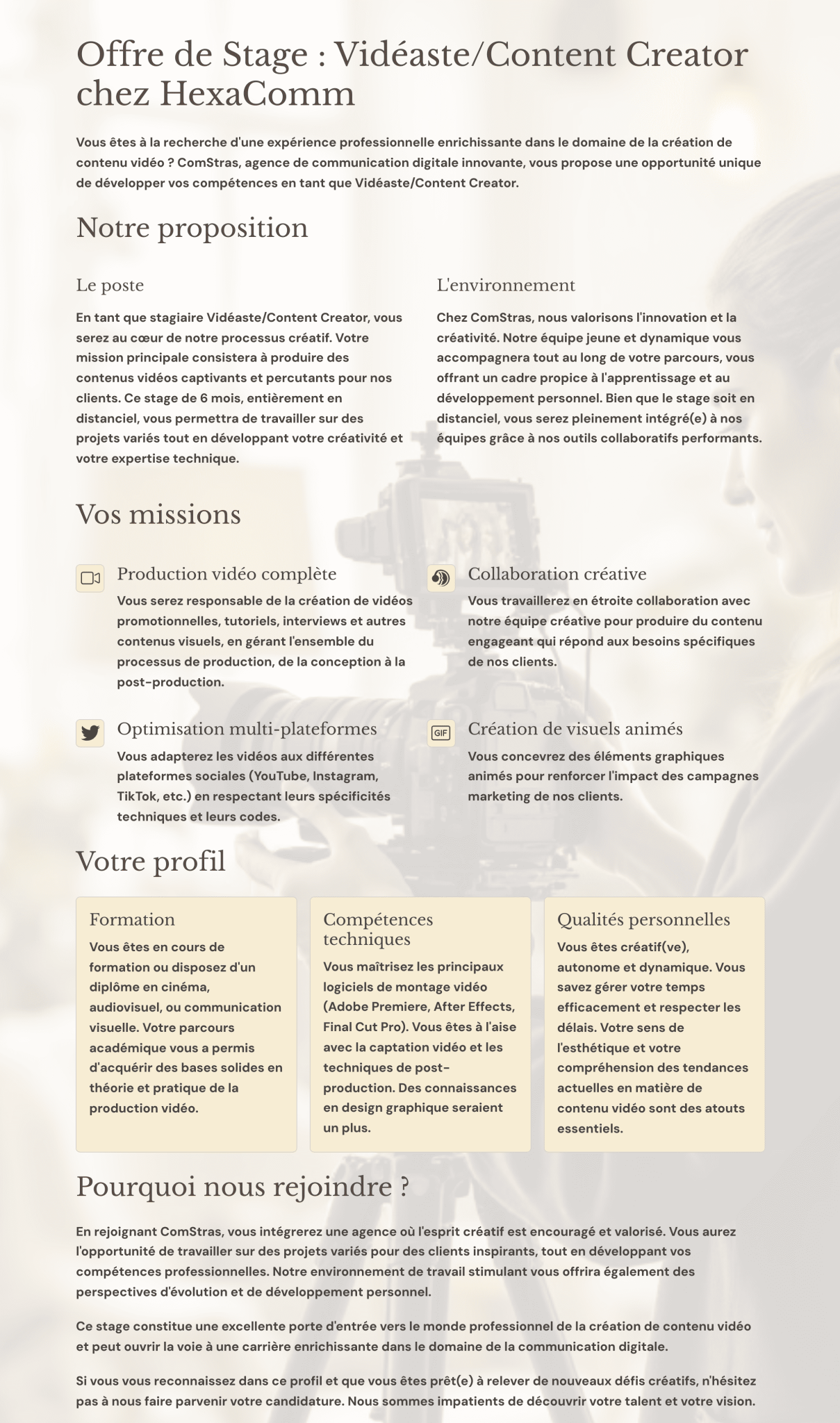 Offre-de-Stage-VideasteContent-Creator-chez-HexaComm